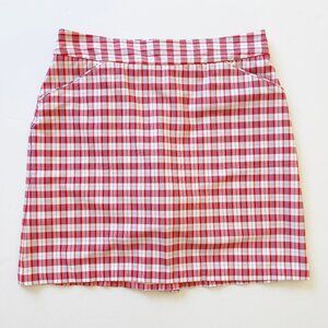 Peter Millar E4 Red White Checkered Golf Skort Size 6
